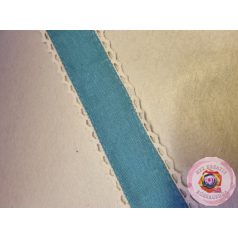 Csipke szélű textil szalag türkiz 5 cm