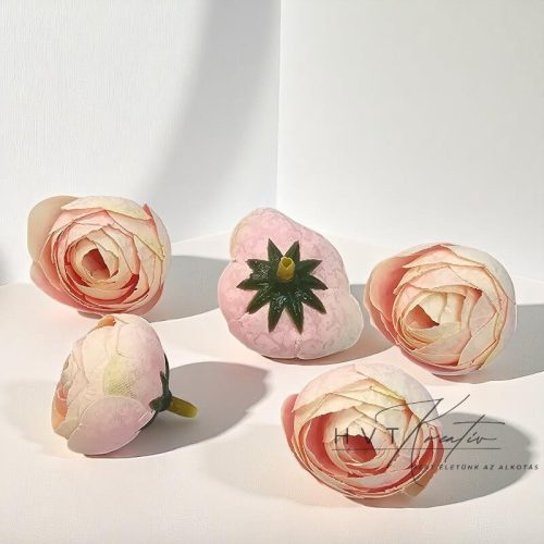 3 cm-es Boglárka fej – Cirmos rózsaszín-sárga