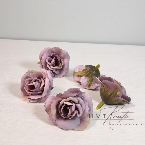 Mini rózsafej – Vintage lila, 3,5 cm