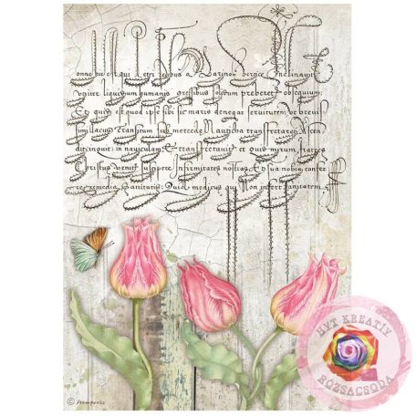 A4 rizspapír  - Romantic Garden House tulipánok