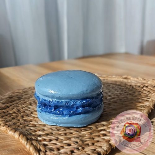 Kézműves Macaron  vintage kék