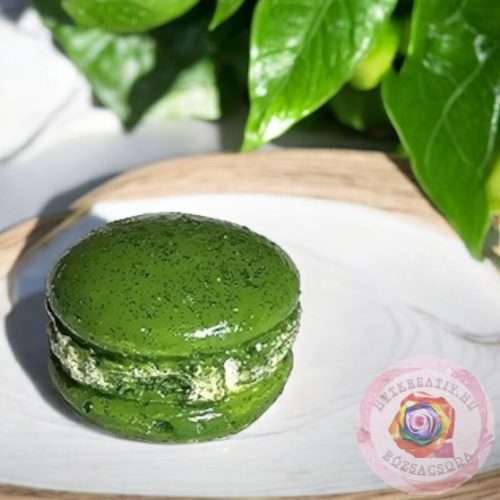 Kézműves Macaron zöld csillogó