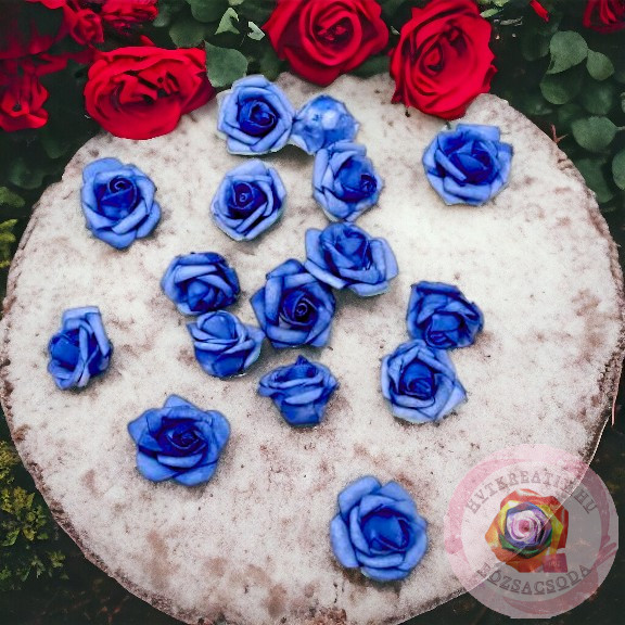 Polifoam rózsafej 4 cm kék