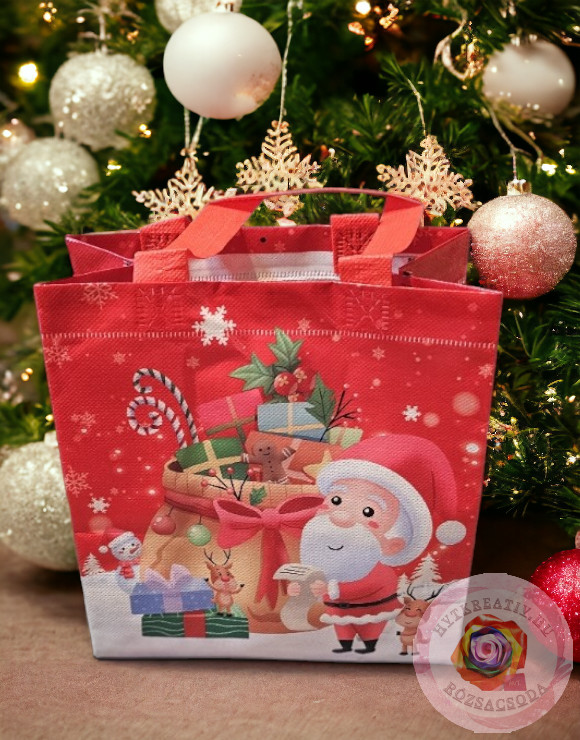 Télapós, rénszarvasos karácsonyi táska
